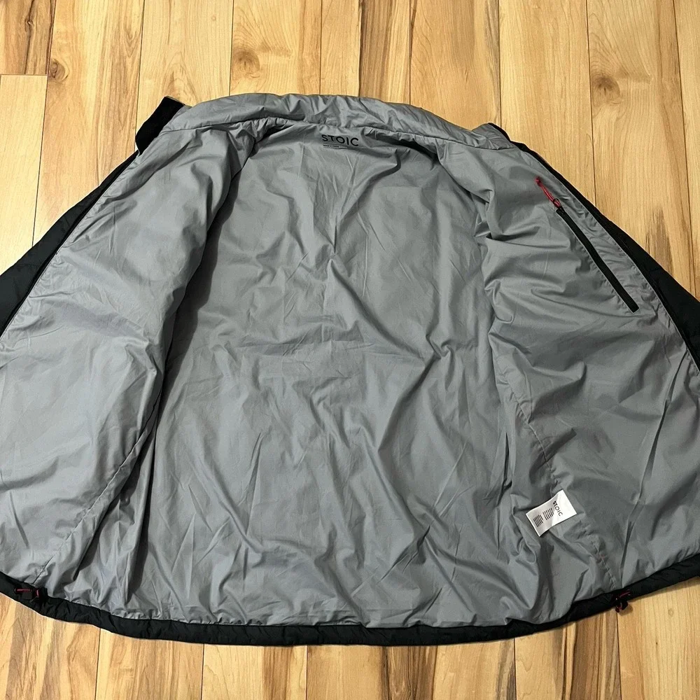 Stoic Mens XL Venture Insulated Jacket  Black and Gray Poly Filled Lightweight